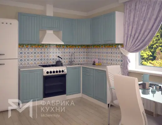 Кухонный гарнитур РоялВуд Голубой Прованс 2 - 2100х1600