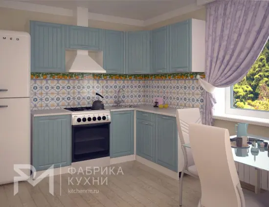 Кухонный гарнитур РоялВуд Голубой Прованс 2 - 2100х1600