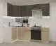 Кухонный гарнитур Лайн Бетон темный/Пикрит / Мрамор белый 1200*2400мм