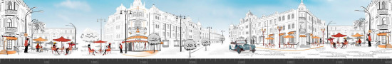 Стеновая панель фотопечать (города и улочки) 142263
